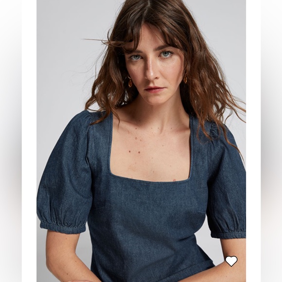 & Other Stories Square Neck Mini Dress | NWT | Size 8 | A-Line Puff Sleeve - Picture 4 of 7